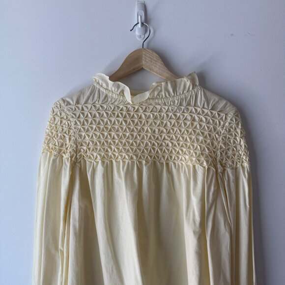 Merlette Majorelle Smocked Blouse – Pale Yellow - Picture 2 of 7